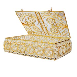 Golden crystal Square box - decoration purpose, home and decore beautiful handmde - Vibrant Lighting.