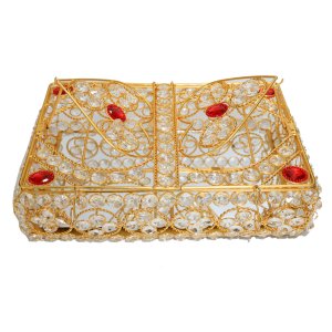 Golden crystal Square box - decoration purpose, home and decore beautiful handmde - Vibrant Lighting.