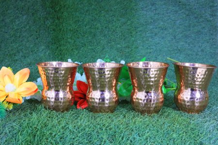 Copper mughlai-matka glass - home and decore beautiful Vibrant handmde object - usable - Gifting Items Ideal for All Occasions