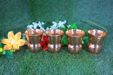 Copper mughlai-matka glass - home and decore beautiful Vibrant handmde object - usable - Gifting Items Ideal for All Occasions