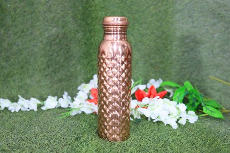 Plain copper-steel Jug with glasses - home and decore beautiful Vibrant handmde object.