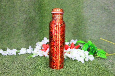Beautifully printed copper bottles - ideal gift - home and decore beautiful handmde object. 2