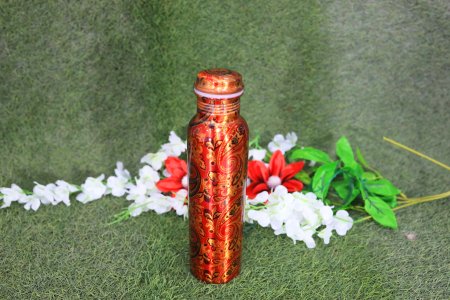 Beautifully printed copper bottles - ideal gift - home and decore beautiful handmde object. 2