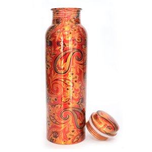 Beautifully printed copper bottles - ideal gift - home and decore beautiful handmde object.3