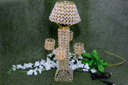 Exquisite Glass Crystal Table Lamp (the bigger one) - Gifts for All Occasions - Peaceful & Meditating Atmosphere - Negative Energy Absorption