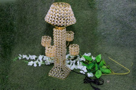 Exquisite Glass Crystal Table Lamp (the bigger one) - Gifts for All Occasions - Peaceful & Meditating Atmosphere - Negative Energy Absorption