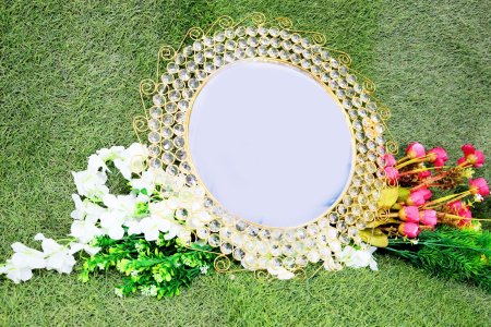Royal crystal round mirror for wall home and decore beautiful Vibrant object - usable - Gifting Items Ideal for All Occasions