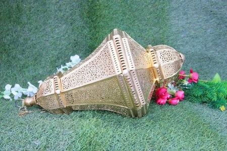 Round golden ceiling lamp- Gifts for All Occasions - Peaceful & Meditating Atmosphere - Negative Energy Absorption