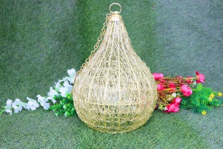 Beautiful carved golden net Ceiling Lamp for home and decor