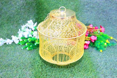 Beautifully carved golden net circular Ceiling Lamp - Akashkandil - home and decor