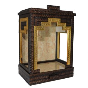 Elegant Home temple with golden design touch - Peaceful & Meditating Atmosphere - Negative Energy Absorption