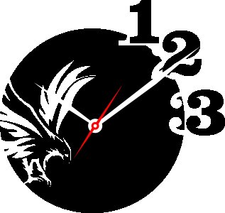 Eagle Coming Down, 3 Numbers Visible, Based Clock (Black C) - Suitable For The Decoration Of A House - Foremost Gifting Material for Your Friends, Relatives and Close Ones