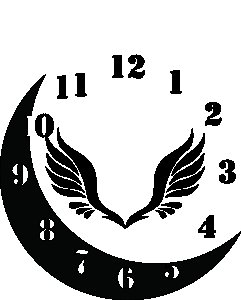 Half Moon, Bird Wings Based Clock (Black C) - Suitable For The Decoration Of A House - Foremost Gifting Material for Your Friends, Relatives and Close Ones