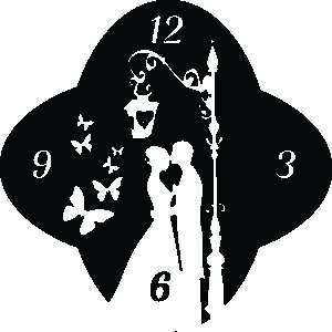 Couple Kissing Under A Street Light, 4 Number Visible Based Clock (Black C) - Suitable For The Decoration Of A House - Foremost Gifting Material for Your Friends, Relatives and Close Ones