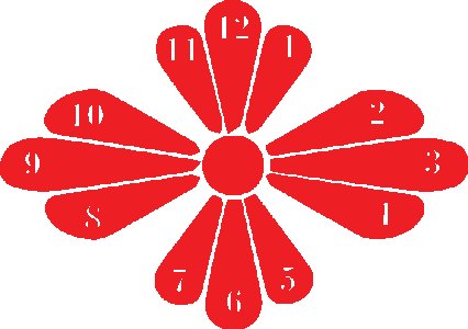 12 Stretched Flower Petals Based Clock - Suitable For The Decoration Of A House - Foremost Gifting Material for Your Friends, Relatives and Close Ones