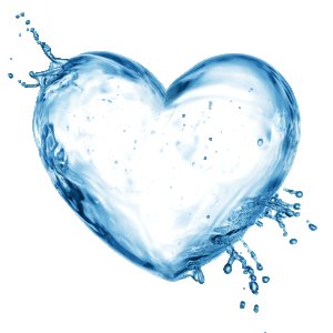 Blue watery heart- Valentine's Day Gift- White Valentine Coffee Mug