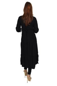 Curved square covered with flower embroided straight Kurti for Womens/ girls (black kurti)- Made up of Rayon and designed for you plesant and comfy