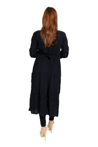 Karenji shaped designs embroided straight Kurti for Womens/ girls (black kurti)- Made up of Rayon and designed for you plesant and comfy