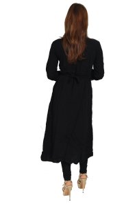 Five petal leaves embroided straight Kurti for Womens/ girls (black kurti)- Made up of Rayon and designed for you plesant and comfy