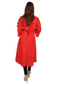 Black feather printed embroided straight Kurti for Womens/ girls (Red)- Made up of Rayon and designed for you plesant and comfy