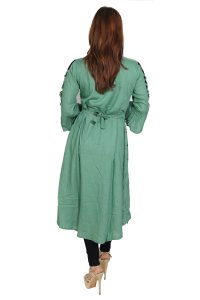 Black feather printed straight Kurti for Womens/ girls(Green Kurti) - Made up of Rayon and designed for you plesant and comfy