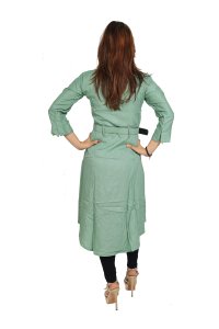 Red flower embroided straight Kurti for Womens/ girls (Green Kurti) - Made up of Rayon and designed for you plesant and comfy