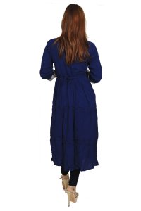 Chain curved square embroided straight Kurti for Womens/ girls (Blue)- Made up of Rayon and designed for you plesant and comfy