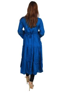 Blue flower embroided straight Kurti for Womens/ girls (Blue)- Made up of Rayon and designed for you plesant and comfy