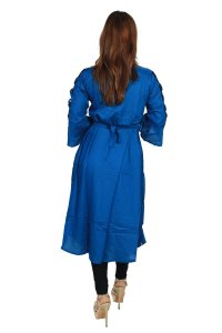 Black feather printed straight Kurti for Womens/ girls (Blue)- Made up of Rayon and designed for you plesant and comfy