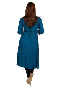 Flower pearl embroided straight kurti for womens / girls (Sky blue kurti) - Made up of Rayon and designed for you plesant and comfy
