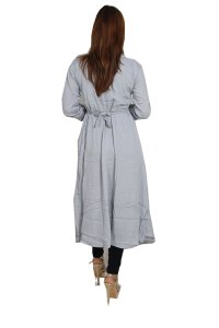 Curved straight lines embroided straight Kurti for Womens/ girls (Grey)- Made up of Rayon and designed for you plesant and comfy