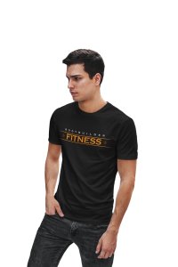 Bodybuilder, Fitness, (BG Orange), Round Neck Gym Tshirt (Black Tshirt) - Clothes for Gym Lovers - Suitable for Gym Going Person - Foremost Gifting Material for Your Friends and Close Ones
