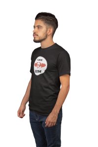 I Love Gym, (BG Black and Orange), Round Neck Gym Tshirt (Black Tshirt) - Clothes for Gym Lovers - Foremost Gifting Material for Your Friends and Close Ones