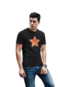 Fitness Club, Power Your Body, (BG Orange), Round Neck Gym Tshirt (Black Tshirt) - Clothes for Gym Lovers - Foremost Gifting Material for Your Friends and Close Ones