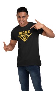 Work Hard, Dream Big, (BG Yellow), Round Neck Gym Tshirt (White Tshirt) - Clothes for Gym Lovers - Suitable for Gym Going Person - Foremost Gifting Material for Your Friends and Close Ones