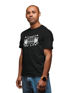 Fitness, Exercise Saved My Life,(BG White) Round Neck Gym Tshirt (White Tshirt) - Clothes for Gym Lovers - Suitable for Gym Going Person - Foremost Gifting Material for Your Friends and Close Ones