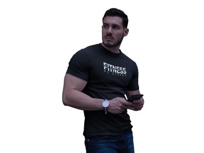 Fitness For Your Future, Be Strong, (BG Blue and White), Round Neck Gym Tshirt (White Tshirt) - Clothes for Gym Lovers - Suitable for Gym Going Person - Foremost Gifting Material for Your Friends and Close Ones