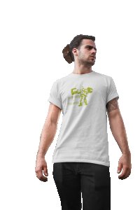 Hard Work & Dream Big (BG Green), Round Neck Gym Tshirt (White Tshirt) - Clothes for Gym Lovers - Suitable for Gym Going Person - Foremost Gifting Material for Your Friends and Close Ones