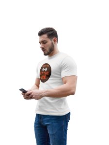 Meet Me At The Gym, Round Neck Gym Tshirt (BG Orange) (White Tshirt) - Clothes for Gym Lovers - Suitable for Gym Going Person - Foremost Gifting Material for Your Friends and Close Ones