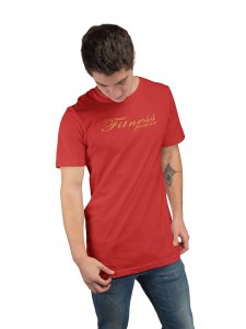 Fitness Power, Cursive Handwriting, Round Neck Gym Tshirt (Red Tshirt) - Clothes for Gym Lovers - Suitable for Gym Going Person - Foremost Gifting Material for Your Friends and Close Ones