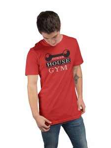 Power House Gym, Round Neck Gym Tshirt (Red Tshirt) - Clothes for Gym Lovers - Suitable for Gym Going Person - Foremost Gifting Material for Your Friends and Close Ones