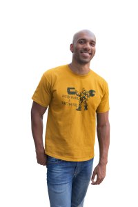 Work Hard & Dream Big, Muscle Man with a Barbell, Round Neck Gym Tshirt - Foremost Gifting Material for Your Friends and Close Ones