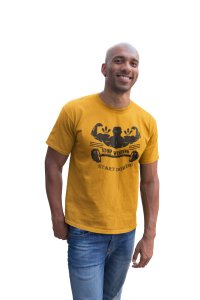 Stop Wishing, Round Neck Gym Tshirt (Yellow Tshirt) - Foremost Gifting Material for Your Friends and Close Ones