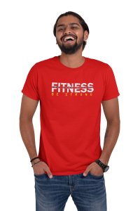 Fitness For Your Future, Round Neck Gym Tshirt (Red Tshirt) - Foremost Gifting Material for Your Friends and Close Ones