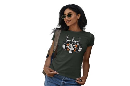 Girl's Power, Round Neck Gym Tshirt - Clothes for Gym Lovers - Suitable for Gym Going Person - Foremost Gifting Material for Your Friends and Close Ones