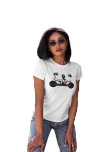 Bodybuilding Hardwork, A Girl Lifts Dumble, Bodybuilding (Cherry, Peech), Round Neck Gym Tshirt (White Tshirt) - Clothes for Gym Lovers - Suitable for Gym Going Person - Foremost Gifting Material for Your Friends and Close Ones