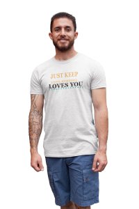 Just Keep Working Out Until Someone Loves You, (BG Yellow, Black And White), Round Neck Gym Tshirt (White Tshirt) - Clothes for Gym Lovers - Foremost Gifting Material for Your Friends and Close Ones
