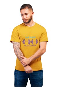 I Am Back, Old Version, Round Neck Gym Tshirt (Yellow Tshirt) - Clothes for Gym Lovers - Suitable for Gym Going Person - Foremost Gifting Material for Your Friends and Close Ones