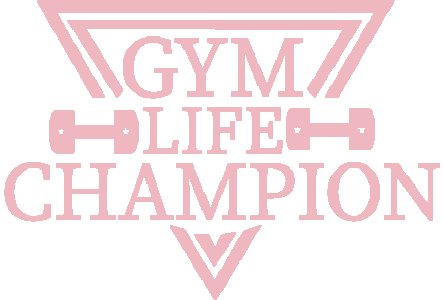 Gym Life Champion (BG Pink), Round Neck Gym Tshirt (White Tshirt) - Clothes for Gym Lovers - Foremost Gifting Material for Your Friends and Close Ones