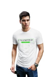 Unlimited Inside The Box, (BG Black and Green), Round Neck Gym Tshirt (White Tshirt) - Clothes for Gym Lovers - Foremost Gifting Material for Your Friends and Close Ones